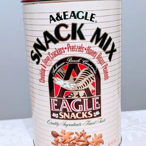VTG 80s A & Eagle Snack Mix Metal Tin Anheuser-Busch 32oz Collectible Advertise